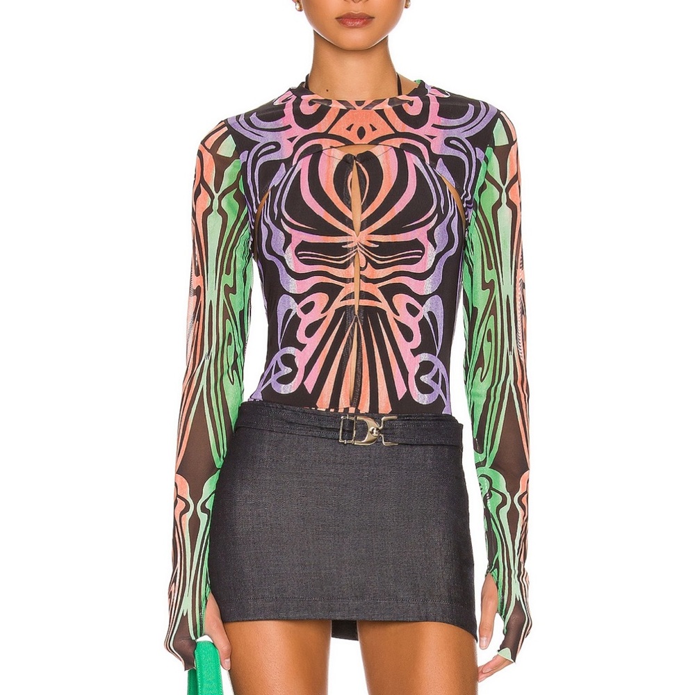 Liya Bodysuit in Multi Nouveau AFRM